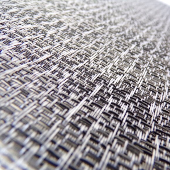 Imperial Collection Woven Vinyl Placemats Set of 4 Metallic Gray - Picture 6 of 7